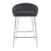 Lumisource Matisse Counter Stool with Chrome Frame and Black Faux Leather, PK 2 B26-MATSE BK2